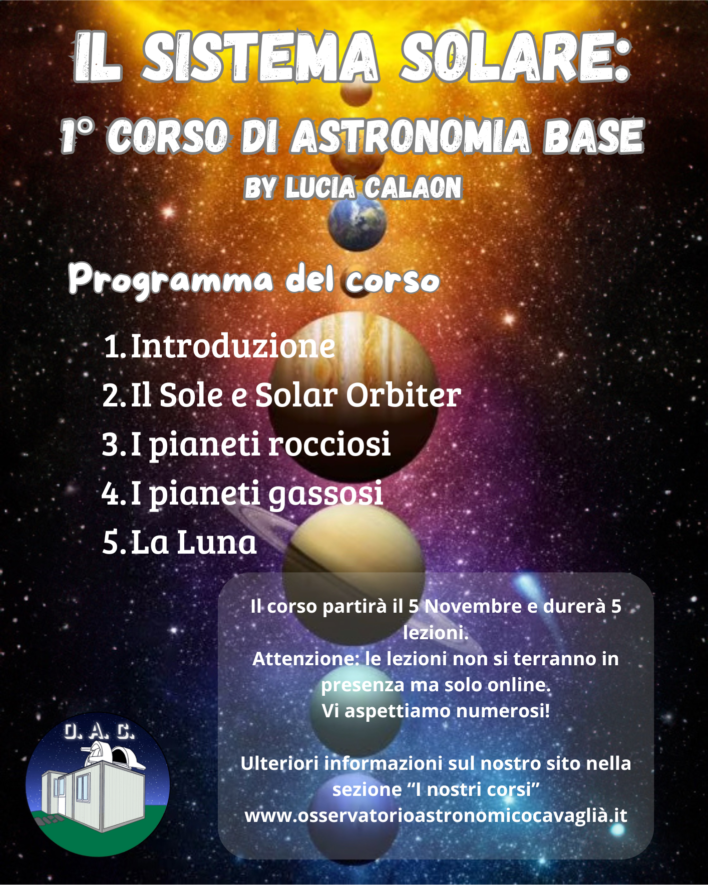 Volantino Corso Astronomia Lucia 1080 x 1350