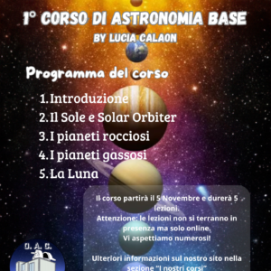 1° Corso di Astronomia Base - By Lucia Calaon